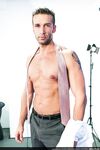 Handsome Spanish gay businessman Hugo Martin goes topless & shows his six pack