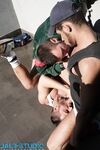 Macanao Torres, Martin Mazza and Fabio Costa participate in a public gay 3some