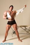 Bodybuilder Rob Diesel strips during his workout & shows his huge body & dick