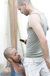 Gay construction workers Ger Rodriguez and Manuel Roko toy each other