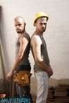 Gay construction workers Ger Rodriguez and Manuel Roko toy each other