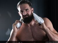 Muscular gay shows off his athletic naked body and his big dick