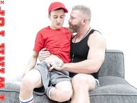 Hairy gay coach Marko getting rimmed and fucked by twink Jack Andram