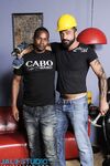 Hairy inked construction worker Tom Colt bangs gay ebony Lance Kincaid hard