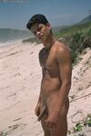 Young good-looking gay Leo 2 strips fully naked & jerks off at the beach