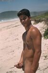 Young good-looking gay Leo 2 strips fully naked & jerks off at the beach
