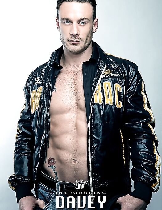 Handsome gay brunette Davey strips & unveils his sexy body & big dick